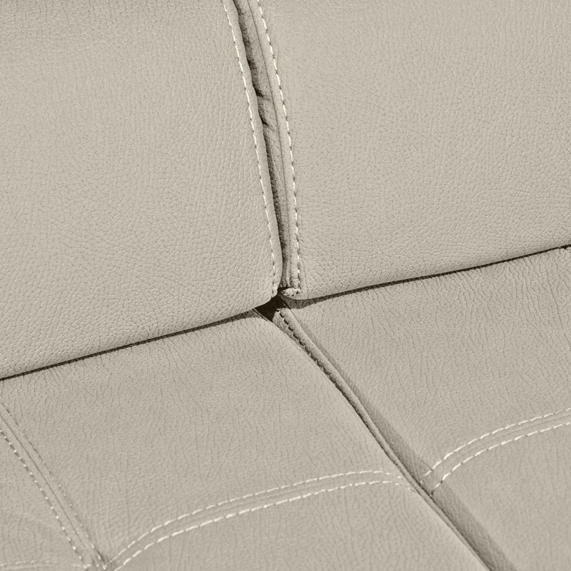 Canapé d'angle gauche convertible en tissu beige avec 2 poufs - VEGAS