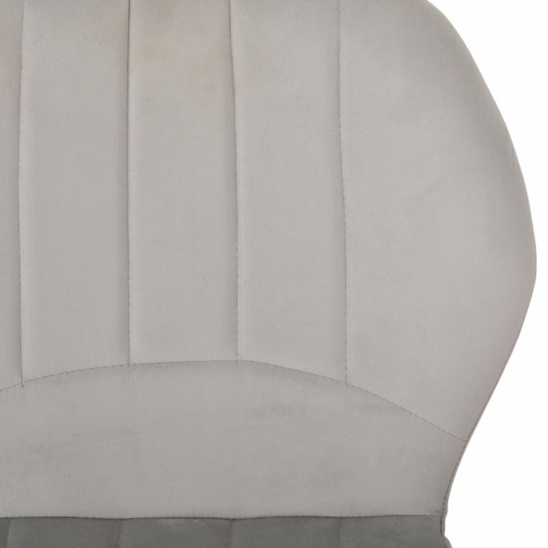 Lot 2 chaises de bar velours gris clair et pieds en métal - EMILIO 2