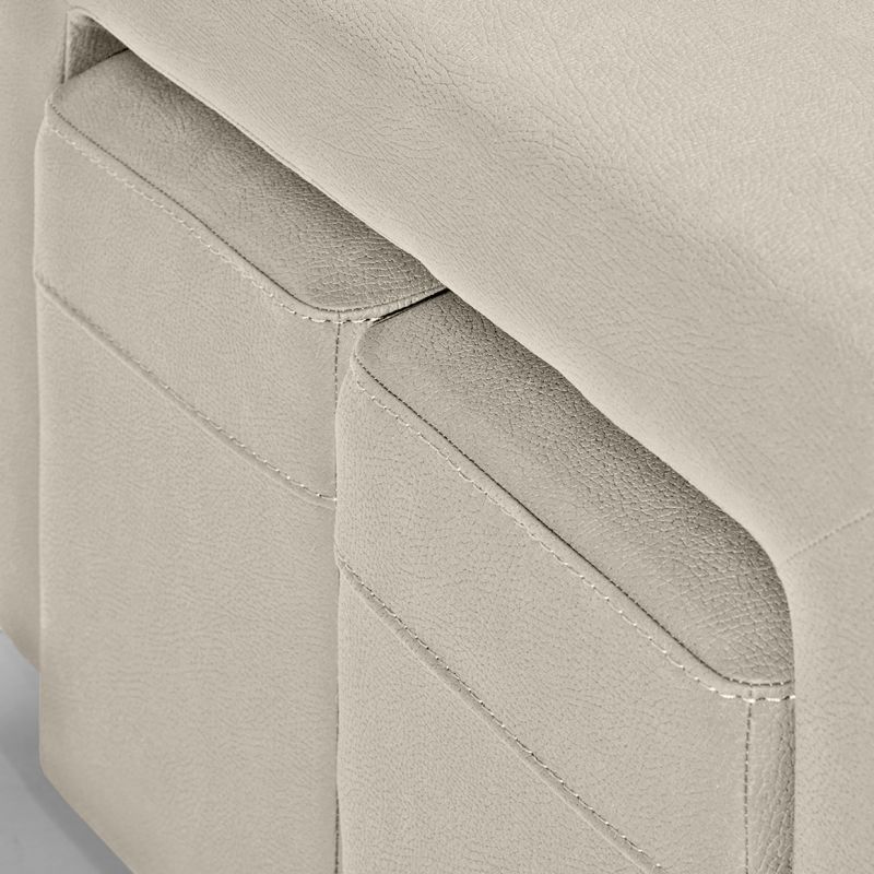 Canapé d'angle droit convertible en tissu beige avec 2 poufs - VEGAS
