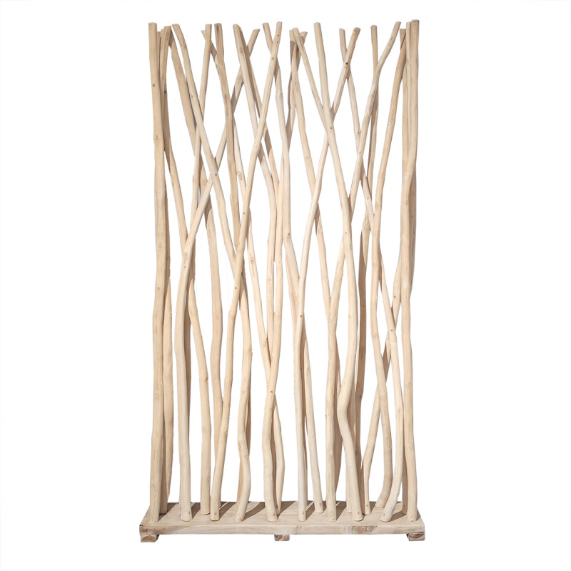 Paravent Branches de Bois de Teck Brut blanchi 180 cm - BRENT 02