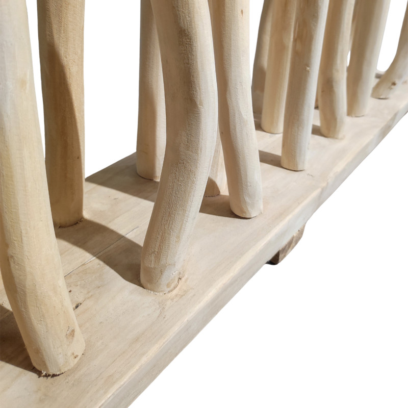 Paravent Branches de Bois de Teck Brut blanchi 180 cm - BRENT 02