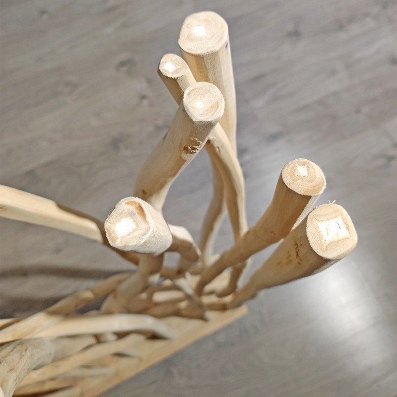 Paravent Branches de Bois de Teck Brut blanchi 180 cm - BRENT 02