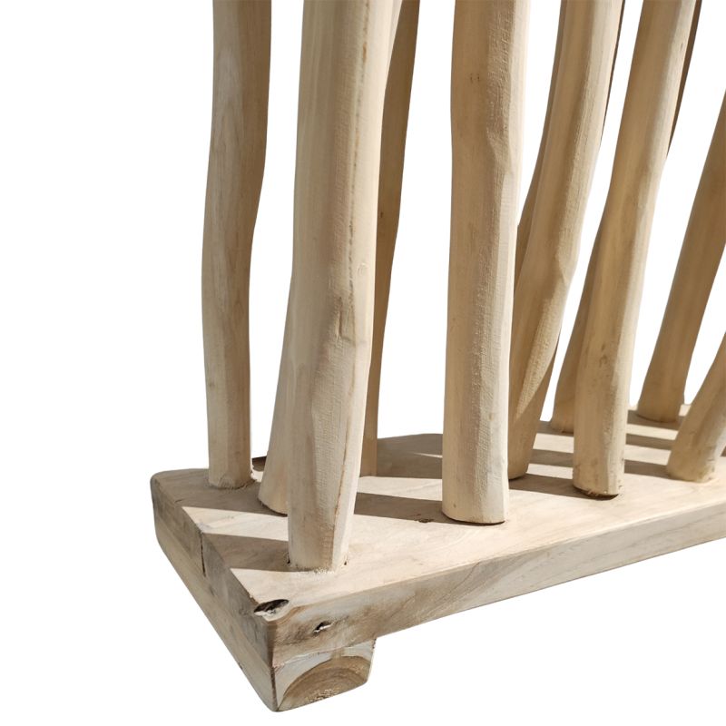 Paravent Branches de Bois de Teck Brut blanchi 180 cm - BRENT 02