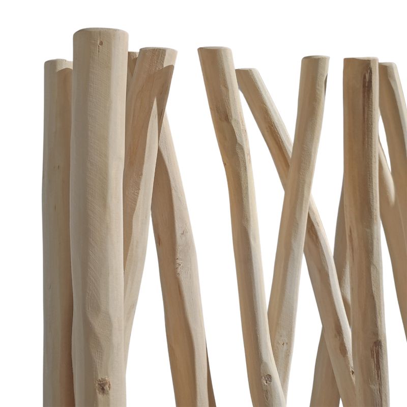 Paravent Branches de Bois de Teck Brut blanchi 120 cm - BRENT 03