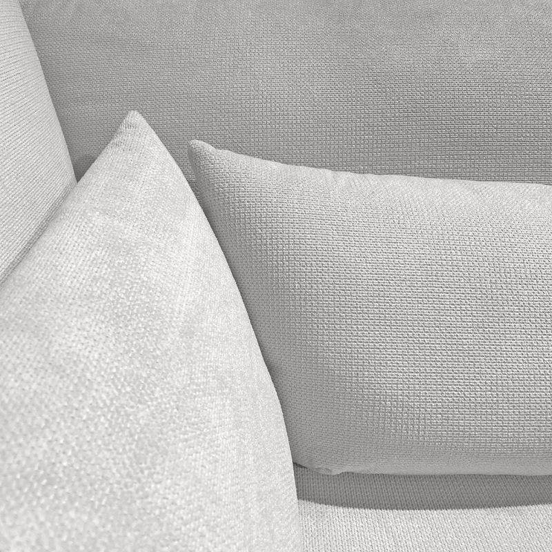 Canapé d'angle gauche 325 cm en tissu microfibre ivoire confort moelleux - CECILE