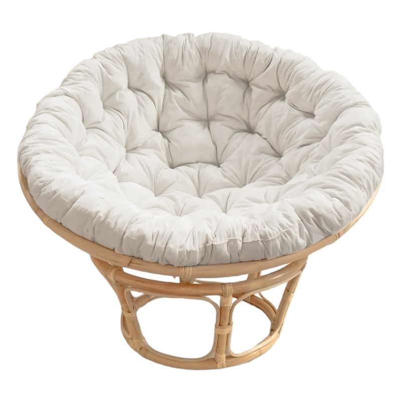 Fauteuil loveuse 1 place en rotin naturel avec coussin blanc cassé - HAZEL