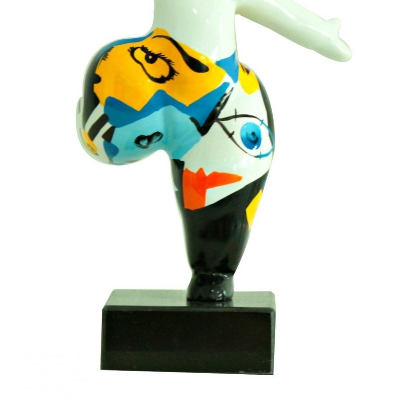 Statue femme figurine blanche danseuse décoration multicolore - style pop art - objet design moderne …
