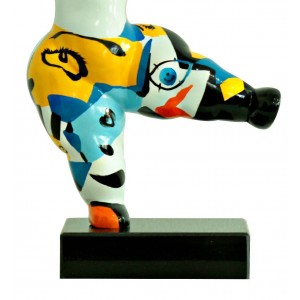 Statue femme blanche figurine danseuse multicolore pop art