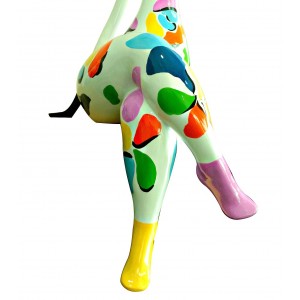 Statue femme figurine - décoration blanche et multicolore style pop art - objet design moderne