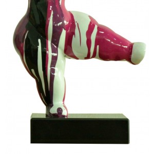 Statue femme figurine danseuse décoration rouge noire style pop art - objet design moderne