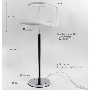 Lampe design à poser originale LED angulaire - Eclairage dynamique blanc froid - Classe énergétique A++ - SQUARE