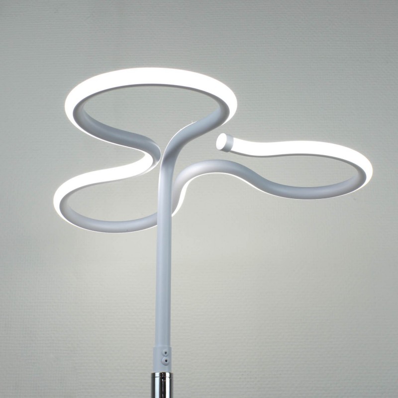 Lampadaire design et original LED angulaire - Eclairage dynamique blanc froid - Classe énergétique A++ - CLOVER