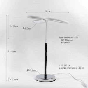 Lampe LED design à poser angulaire - Eclairage dynamique blanc froid - Classe énergétique A++ - CLOVER