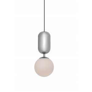 Suspension boule en verre avec une finition chromée – style rétro – GLOBE CHROME