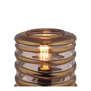 Lampe à poser cylindrique ronde en verre souflé transparent  style vintage  –  NELSON