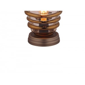 Lampe à poser ovale en verre souflé transparent  style vintage  –  NELSON