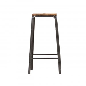 Lot 2 tabourets de bar style loft – Workshop design industriel atelier - acacia et metal