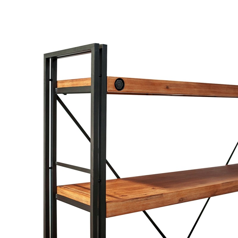 Bibliothèque 190 x 150 cm en bois d'acacia et métal - WORKSHOP