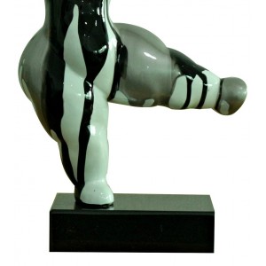 Statue femme dansant avec coulures gris / noir H33 cm - LADY DRIPS 02